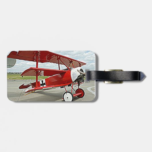 Triplane roten Barons Gepäckanhänger (Rückseite horizontal)