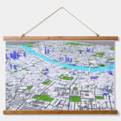 Triple 3D London Tapestes Wandteppich Mit Holzrahmen (Vorderseite)