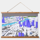 Triple 3D London Tapestes Wandteppich Mit Holzrahmen (Vorderseite 3)
