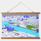 Triple 3D London Tapestes Wandteppich Mit Holzrahmen (Vorderseite 2)