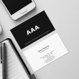 Triple A | Investment Grade Bonds | Schwarz Visitenkarte