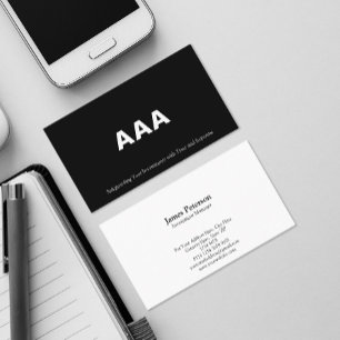 Triple A   Investment Grade Bonds   Schwarz Visitenkarte