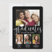 Triple Abschluss Foto Collage Schwarz-weiß Joint Ankündigung (Vorderseite)