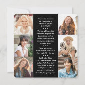 Triple Abschluss Foto Collage Schwarz-weiß Joint Ankündigung (Rückseite)