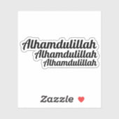 Triple Alhamdulillah Typografie Aufkleber (Blatt)