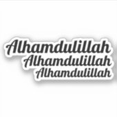 Triple Alhamdulillah Typografie Aufkleber (Vorderseite)
