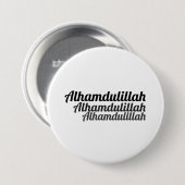 Triple Alhamdulillah White Button (Vorne & Hinten)