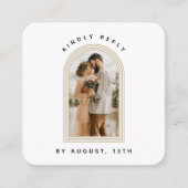 Triple Arch Foto QR Code Online Wedding RSVP Chic Begleitkarte (Vorderseite)