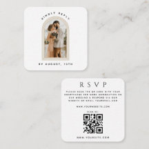 Triple Arch Foto QR Code Online Wedding RSVP Chic