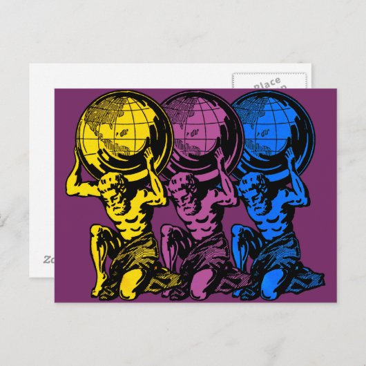 Triple Atlas Postcard Postkarte (Vorne/Hinten)