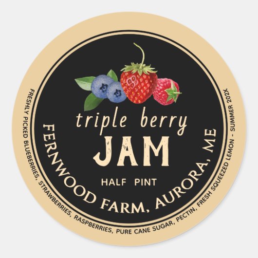Triple Berry Jam Classic Round Sticker (Vorderseite)