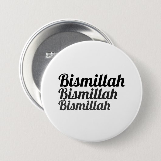 Triple Bismillah White Button (Vorne & Hinten)