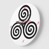 Triple Black Spirals Thunder_Cove Classic Große Wanduhr (Winkel)