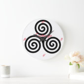 Triple Black Spirals Thunder_Cove Classic Große Wanduhr (Zuhause)