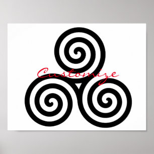 Triple Black Spirals Thunder_Cove Poster