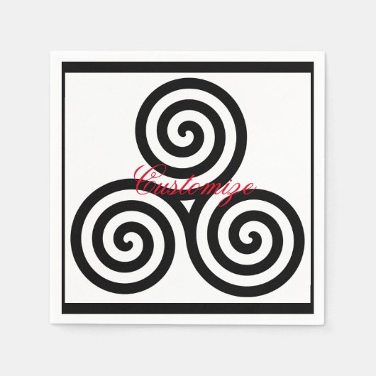 Triple Black Spirals Thunder_Cove Serviette (Vorderseite)