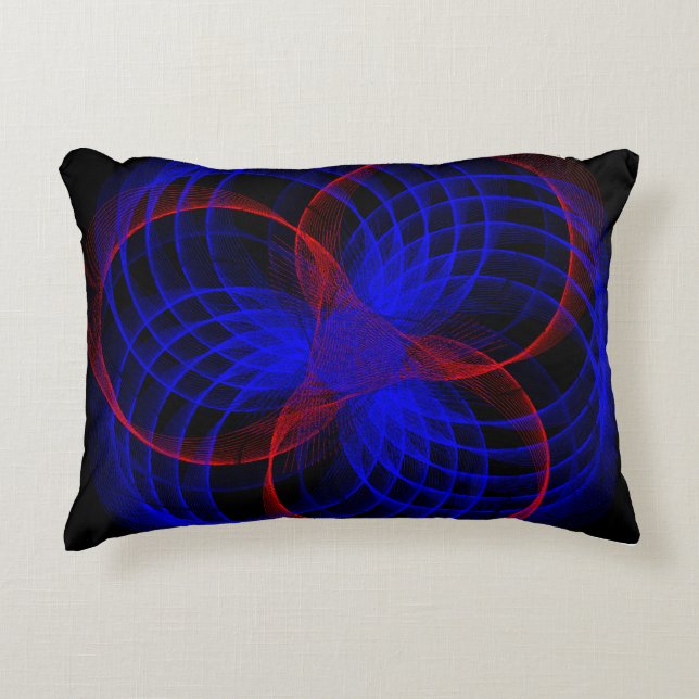 Triple Blueberry Color Geometric Accent Pillow Dekokissen (Vorderseite)