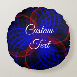 Triple Blueberry Color Geometric Round Pillow Rundes Kissen