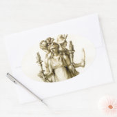 Triple-Bood Hecate Ovaler Aufkleber (Umschlag)