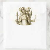 Triple-Bood Hecate Ovaler Aufkleber (Tasche)