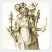 Triple-Bood Hecate Quadratischer Aufkleber (Vorderseite)