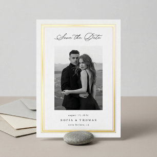 Triple Border Foto Save-the-Date-Karte Folieneinladung