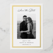 Triple Border Photo Save the Date Folieneinladung (Vorderseite)