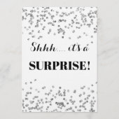 Triple Celebration Confetti Faux Silver Invitation Einladung (Rückseite)