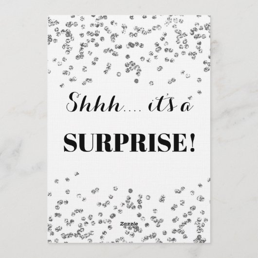 Triple Celebration Confetti Faux Silver Invitation Einladung (Rückseite)