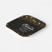 Triple Celebration Joint Birthday Gold Black  Pappteller (Gewinkelt)