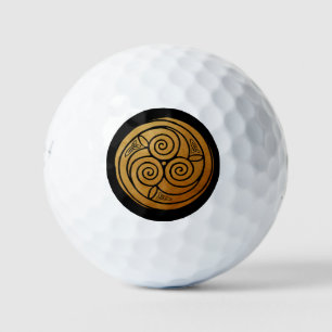 Triple Celtic Knot Swirl Mandala Golfball