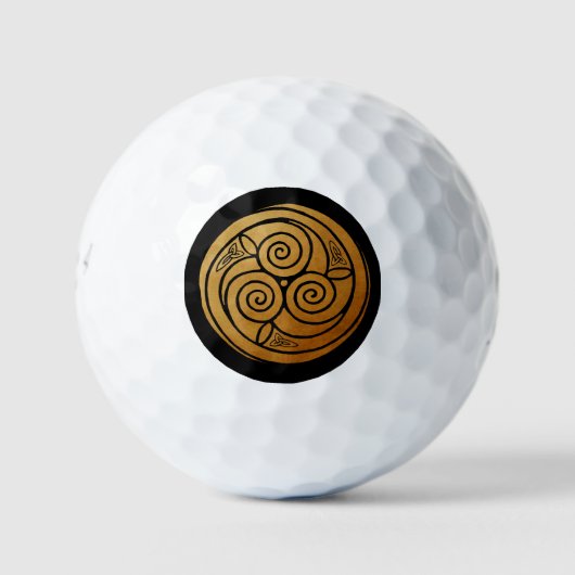 Triple Celtic Knot Swirl Mandala Golfball (Vorderseite)