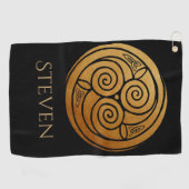 Triple Celtic Knot Swirl Mandala Golfhandtuch (Horizontal)