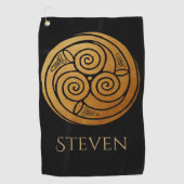 Triple Celtic Knot Swirl Mandala Golfhandtuch (Vorderseite)