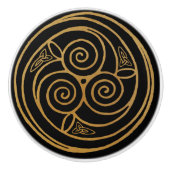 Triple Celtic Knot Swirl Mandala Keramikknauf (Vorderseite)