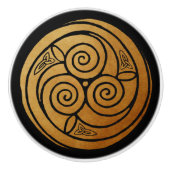 Triple Celtic Knot Swirl Mandala Keramikknauf (Vorderseite)