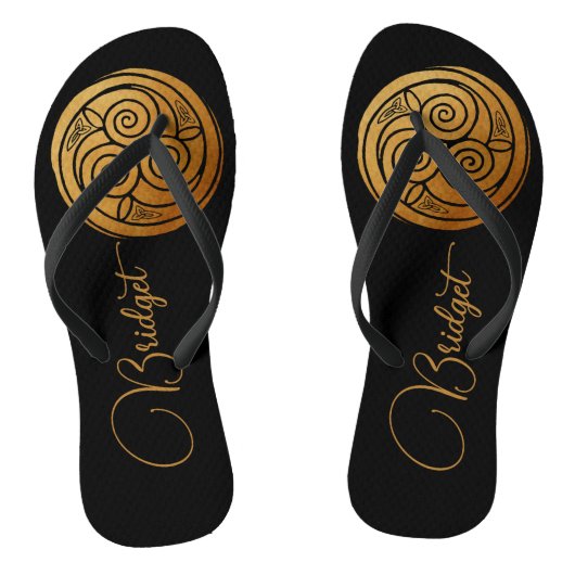Triple Celtic Knot Swirl Mandala Personalisiert Badesandalen (Fußbett)