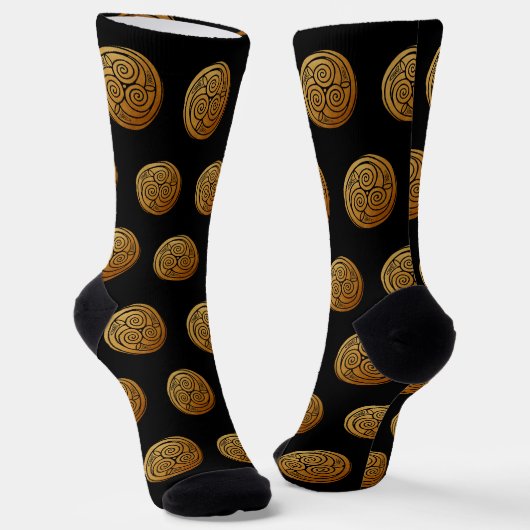 Triple Celtic Knot Swirl Mandala Socken (Gewinkelt)