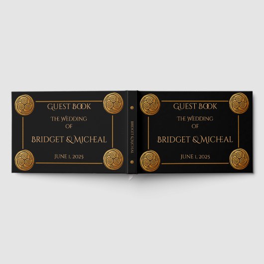 Triple Celtic Knot Swirl Wedding Gästebuch (Voll)