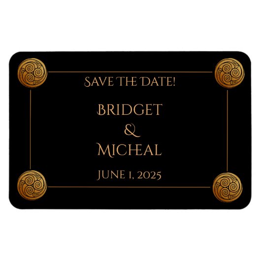 Triple Celtic Knot Swirl Wedding Magnet (Horizontal)