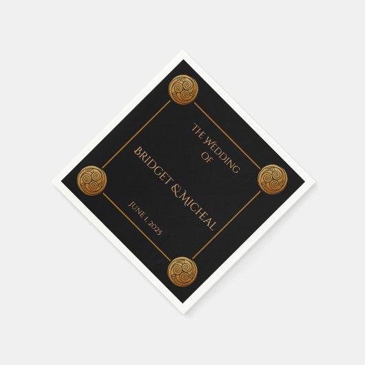 Triple Celtic Knot Swirl Wedding Serviette (Ecke)