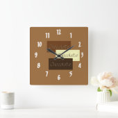 Triple Chocolate Quadratische Wanduhr (Zuhause)