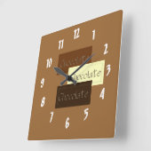 Triple Chocolate Quadratische Wanduhr (Winkel)