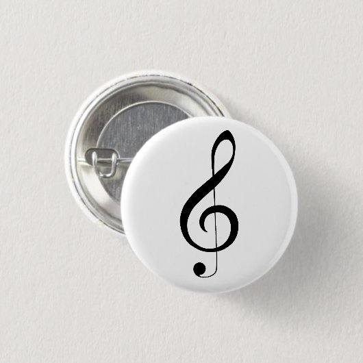 Triple Clef Musical Note, Button (Vorne & Hinten)
