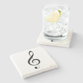 Triple Clef Musical Note, Steinuntersetzer (Seitenansicht)