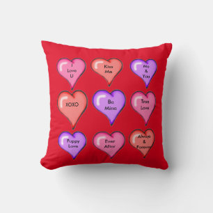 Triple Colored Heart Personalisiert Square Kissen
