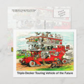 Triple-decker Touring Vehicle of the Future Postkarte (Vorne/Hinten)