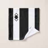 Triple Diamond auf schwarz und weiß gestreift Badhandtuch Set (Waschlappen)