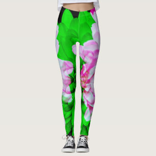 Triple Exposure Blumen Kunst Abstract Leggings