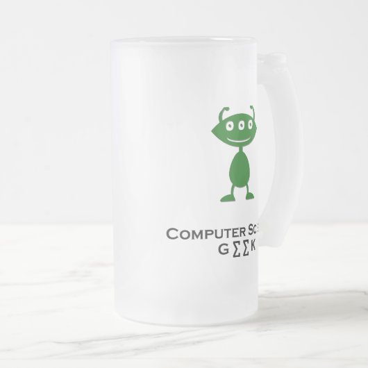 Triple Eye Computer Science Geek grün Mattglas Bierglas (VorderseiteRechts)